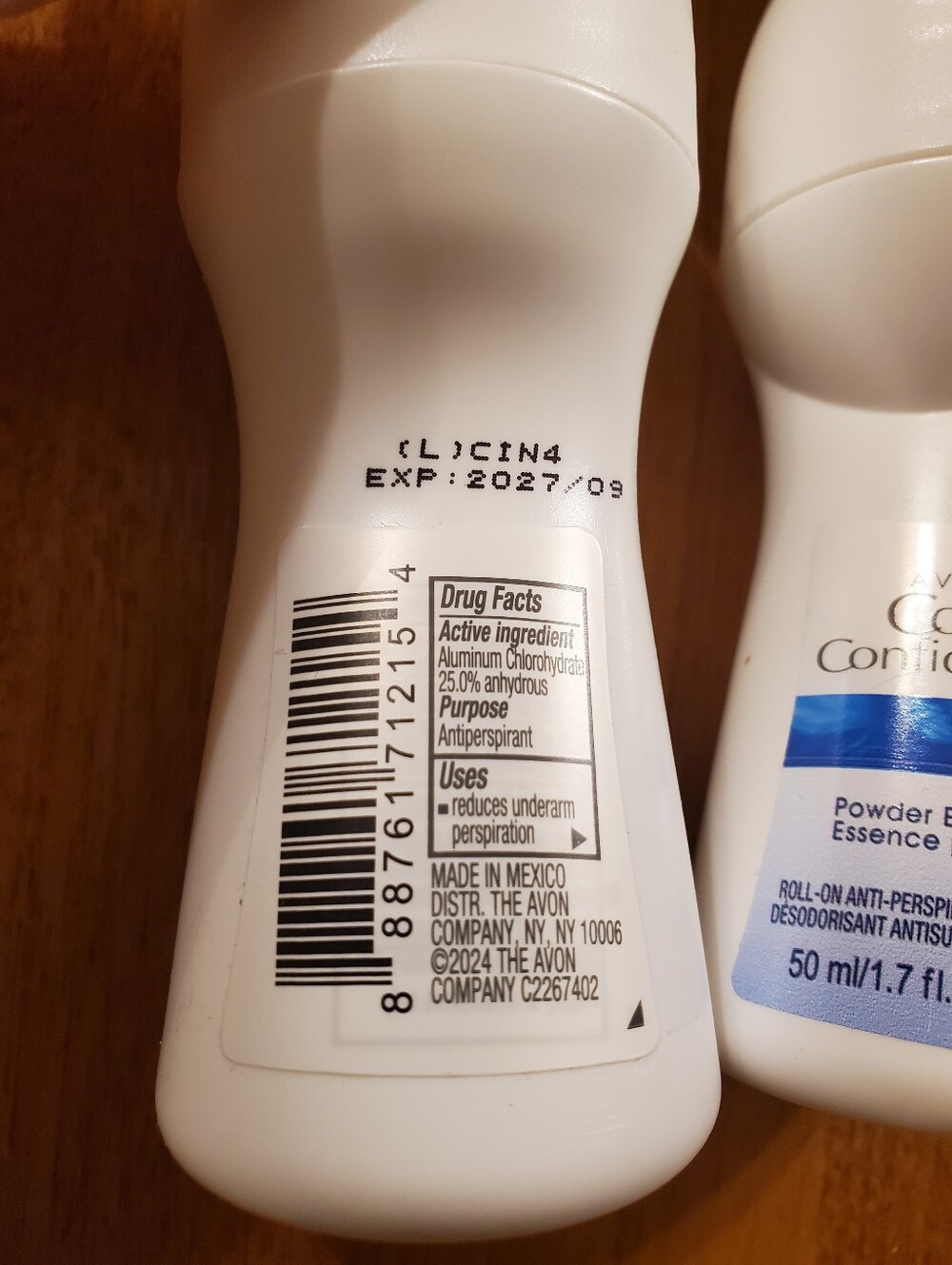 5-Avon Cool Confidence Baby Powder Deodorant - Roll-On 2.6 oz. - Picture 3 of 3